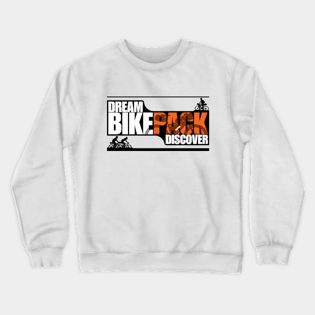 Dream Bikepack Discover Orange on Light Color Crewneck Sweatshirt by G-Design